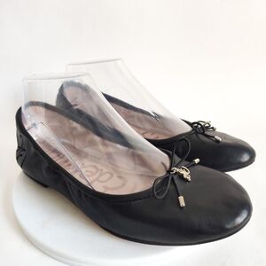 Sam Edelman Ballet Flats Felicia Size 7 Leather Black Preppy Minimalist Trendy